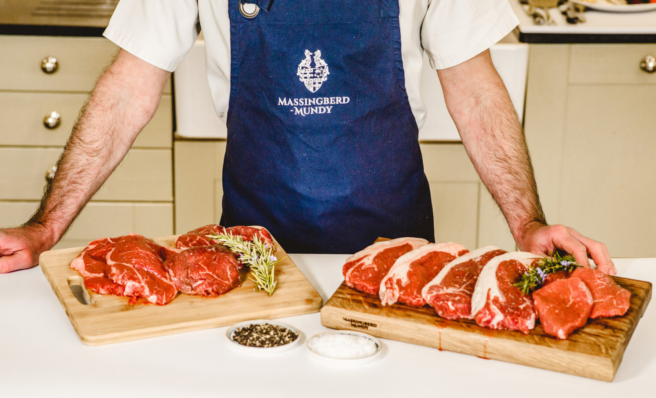 Our Estate Chef with a selection of Lincoln Red Beef Cuts