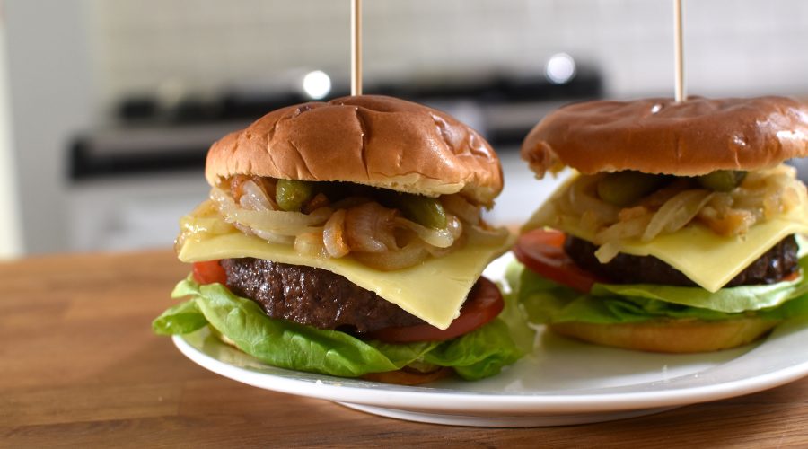 Jacqui's Homemade burgers, made from the Estate's Lincoln Red Beef