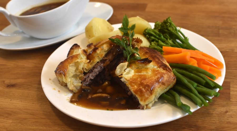 Pie with potatoes and veg