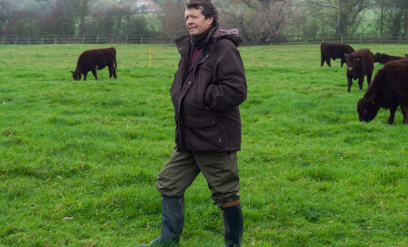John Crutchley in the cow field