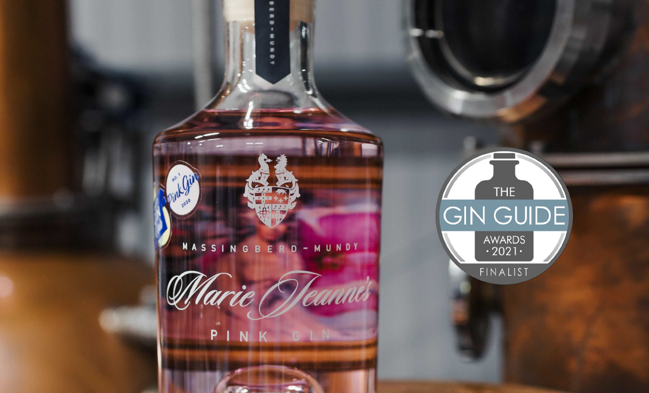 Marie Jeanne Pink Gin has been named as a finalist in The Gin Guide Awards 2021