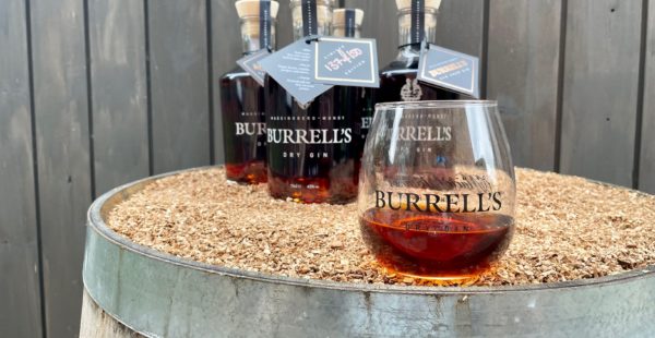 Burrell's Limited Edition Oak Aged Gin on barrel