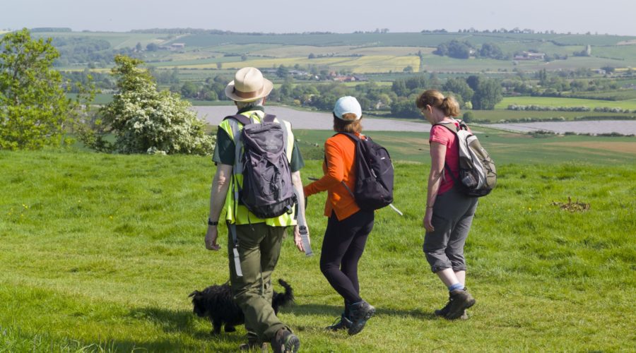 A group walking in the wolds