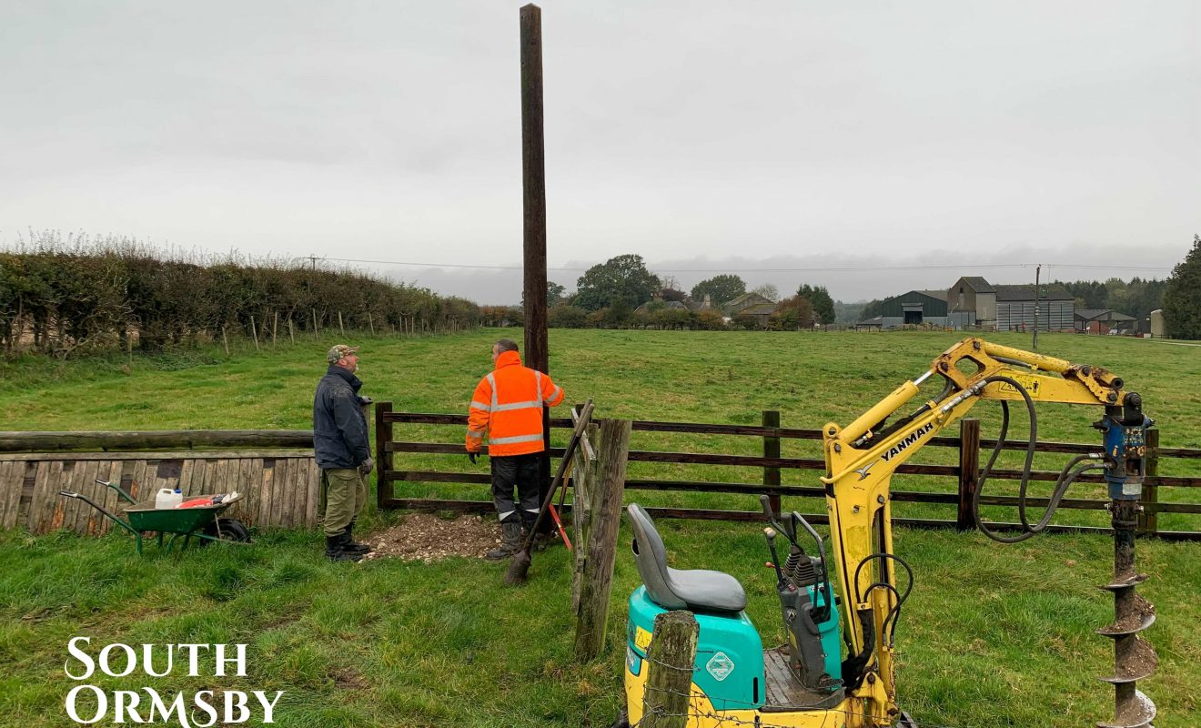 An owl box being installed at the Estate