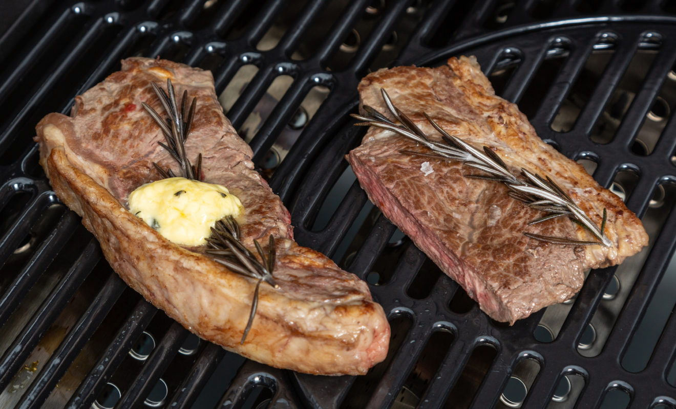 Lincoln Red Steaks on the BBQ