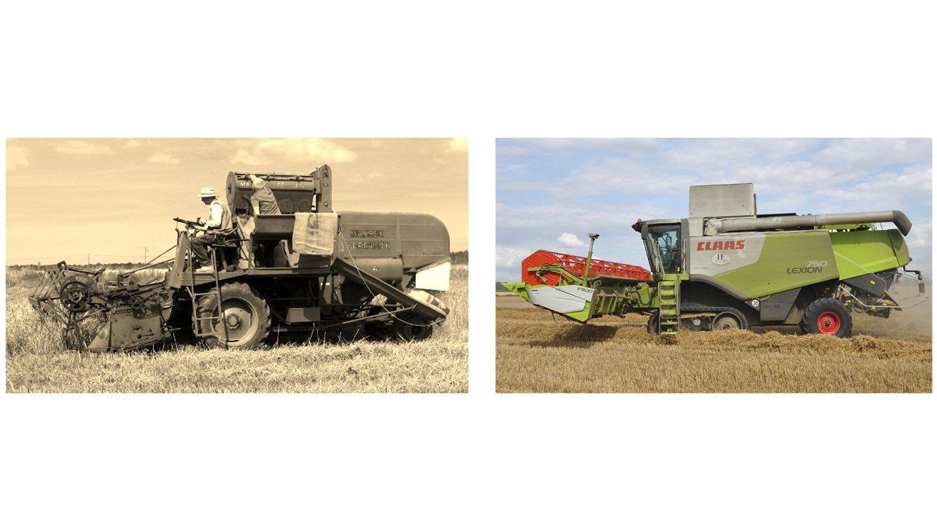 old & new combines