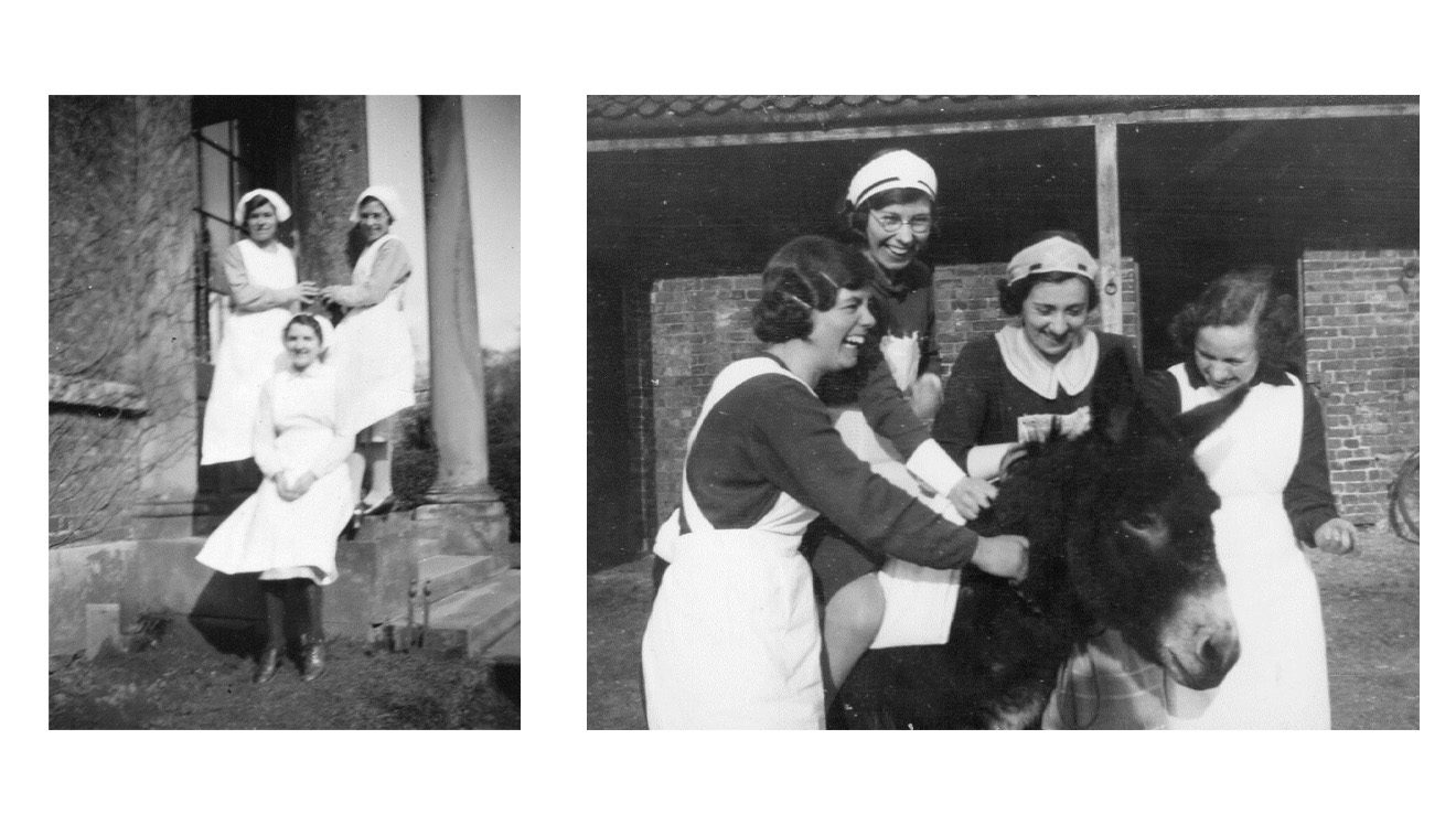 black and white images of the workers on the farm