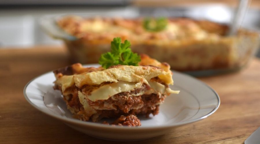 A lasagne made from the Estate's own Lincoln Red Beef