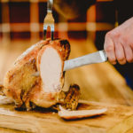 Carving a turkey crown